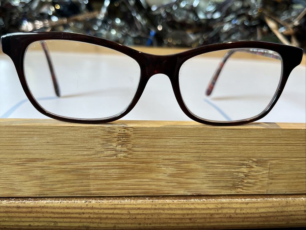 Bebe Brown Floral Interior Cat Eye Glasses Rosy BB5118 210 Topaz 55-17-140